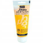 Peinture Acrylique - P&eacute;b&eacute;o - Studio - Jaune Cadmium Moyen - 100 ml - Satin&eacute;