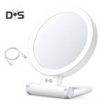LED-valgustusega meigipeegel 5/10/20/30x suurendav kahepoolne kosmeetiline peegel koos kerge USB-taaslaetava reguleeritava heledusega kaasaskantav reisimine A