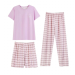 Uus Kolmeosaline Pidžaama Kodur&otilde;ivad Naistele Puuvillane Kevad ja Suvi Magus T&uuml;druk L&uuml;hikeste Varrukatega Lihtne Vabaaja Kodur&otilde;ivas L roosa