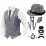 Suur meeste retro 1920ndate Gatsby &uuml;likonna vest kost&uuml;&uuml;mi v&otilde;i pidulike s&uuml;ndmuste jaoks S