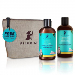 PILGRIM Korea Anti-frizz juuksehoolduskomplekt sulfaadivaba &scaron;ampooniga 200ml & argaania&otilde;liga juuksepalsam 200ml| Siidiselt siledad juuksed naistele ja meestele