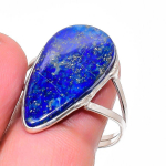 Natural Lapis Lazuli Gemstone 925 Sterling Silver Jewelry Ring Size 11.5 t9h89