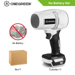 ONEGREEN 2000W Elektriline Turbo Puhur Jet Fan 200M/S K&auml;eshoitav &Otilde;hupuhur V&auml;ga Tugeva Puhumise T&ouml;&ouml;riist Makita 18V Akule Without battery