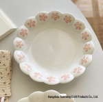 Korea stiilis valge s&uuml;gav suppi- ja magustoidutaldrik Diameter ~20cm