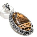 Natural Ocean Jasper Gemstone 925 Sterling Silver Jewelry Pendant 2.56 l7s28