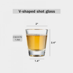 V-kujulised Shot-klaasid, vastupidavad tequila baariklaasid alkoholi- ja espressoklaaside jaoks, v&auml;ike klaas, l&auml;bipaistev klaasklaas Home