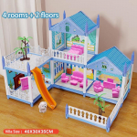Nukumaja T&uuml;drukule DIY Suur Villa Komplekt Kokkupandud Nukumaja M&auml;ngum&auml;nguasjad Kingitus as picture