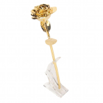 24K kullaga kaetud roos, l&auml;bipaistva tekstuuriga, romantiline, peen, kauakestev roosi&otilde;is koos hoidjaga, kuldne kuld