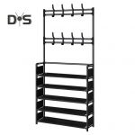 Mitmekihiline kingariiul ukseava riidepuu k&otilde;rge stabiilsus lihtne paigaldus kingariiul p&otilde;randal seisev hoiuriiul 4 Layers-Black