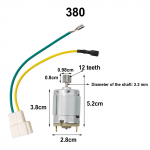 Elektriauto mootor 10 hammast 6V /12V 24V RS550 RS390 RS380 380 6V 14000RPM