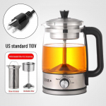 110V USA standard automaatne klaasist teekeetja &ndash; must teekann pihustuskeetmisega Tea kettle