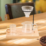 Coffee Drip Holder Portable with Wood Base Pour over Station for Restaurant Gift Cafe Home Light Color