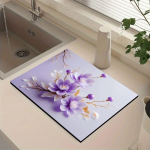 1 tk Kummist Kuivatusmatt Mitmek&uuml;lgse Lillemustriga Kohvikule, Restoranile, K&ouml;&ouml;givaibale, Lauan&otilde;udele, Vastupidav Diatomiitmuld Lauamatt, Lemmikloomamatt, Kohvitarbed 50*80