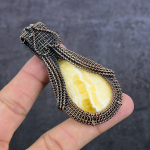 Calcite Agate Handmade Copper Wire Wrap Jewelry Pendant 3.15 h2q58