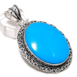 Arizona Turquoise Handmade 925 Sterling Silver Jewelry Pendant 2.36 y1q88