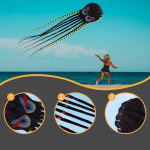 Octopus Kite Animal Easy to Fly Tear Resistant Huge Flyer Soft Parafoil for Park Game