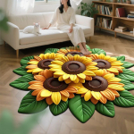 Elutuba 3D P&otilde;randamatt Lill Vaip &Uuml;mmargune Kodu Pojeng Lille Kroonlehe Kujuline Elutuba Voodi&auml;&auml;rne Matt Diameter 140cm