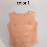 Silicone muscle suit cosplay muscle suit sleeveless easy to wear simple version fake abdominal muscles M size