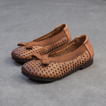 Johnature Kingad Mitmek&uuml;lgsed L&auml;bil&otilde;ikelised Hingavad Sandaalid Ehtne Nahk Mugavad Naiste Slip-on Kingad 35 helepruun v&auml;rv