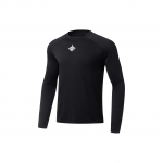 Li Ning Spordi Korvpallisarja Logoga Kirjaprindiga Geomeetrilise Mustriga Slim Fit Pikkade Varrukatega T-s&auml;rk Meeste &Uuml;laosad Must ATLT025-2 L