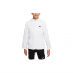 Nike Dri-FIT &uuml;hev&auml;rvilise logoga kootud treeningjakk kapuutsiga lastele Valge DO7095-100 M