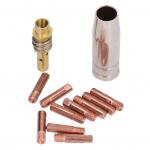12 tk Keevitusp&uuml;stoli Kontakttip MIG MAG 0.8x25mm M6 Gaasid&uuml;&uuml;s Asenduskomplekt