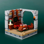 MOC Keskaja Ehitusklotside Komplekt Rippuv Puur Giljotiin Loss Purskkaev L&otilde;ke Telk Teadetetahvel H&auml;rjavanker Vanker Kingitus M&auml;nguasi