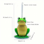Loom Konna Kujuline Tualetiharjahoidja ja Tualettpoti Hari, Kompaktse Suurusega Tualettpoti Hari Plastk&auml;epidemega, V&auml;ikese Suurusega Vaigust Hoidja Lihtne Peita, Yellow Bellied Frog