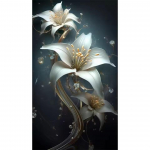 Fantaasia Valge Lilleline Maastik Strasspilt 5D Ise-tee Teemantmaal Mosaiik Lill Tikand Suurem&otilde;&otilde;tmeline ristpiste Full Round 40x80CM