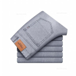 Suvised elastsed meeste teksad moodsad hallid mugavad &auml;ri sirge l&otilde;ikega venivad puuvillased vabaaja denim p&uuml;ksid br&auml;nd mees &otilde;hukesed p&uuml;ksid 28