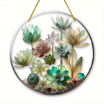 20CM 2D Lame Akr&uuml;&uuml;lakna Dekoratsioon - &Uuml;mmargune Sukulentide P&auml;ikesep&uuml;&uuml;dja Magamistubadele, Aedadele v&otilde;i Interj&ouml;&ouml;rile, Seinakoristused M roheline