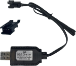USB-laadija 7,4V 2S LiPo akudele &ndash; SM-3P pistik &ndash; Ohutu ja mitmek&uuml;lgne laadimine RC autole/droonile/paadile must