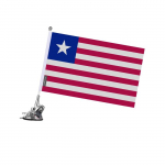 Drapeau - Libeeria - 27 x 35 cm - M&acirc;t &agrave; Ventouse - Pol&uuml;ester - Impressioon recto/verso