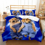 Armsad koerad Loomade 3D Voodipesukomplektid Armas Husky Tekikott Voodikate Komplekt Lastele Tekk Voodipesu Padjap&uuml;&uuml;r Lemmikloomad Koer 150x200cm