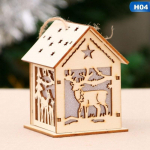 J&otilde;ulud Led Light Wood House Armas j&otilde;ulupuu rippuvad kaunistused p&uuml;hadekaunistused