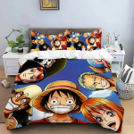 One Piece Luffy Tekikott Padjap&uuml;&uuml;r Kodu Tekikoti Komplekt, Anime Poisi Voodipesu Komplekt 2/3tk Magamistoa Kaunistus, Poisi Kingitus 90x190cm