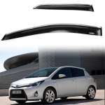08-13 Toyota Yaris Heledad vihma- ja tuuledeflektorid akendele Toyota Yaris 2008-2013 Rain Guard must