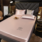 Nahas&otilde;bralik polster suvine j&auml;&auml; siidist linast &uuml;mbris tikkimiseks madratsi kattega voodipesu Kolmeosaline 2 padjap&uuml;&uuml;riga 120x200cmWith2 Pillowcase