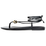 Zara PU Moekad Mugavad Metallik Kaunistustega Lamedad &Uuml;he Rihmaga Sandaalid 1cm Naiste Sandaalid Must 3614510800 38