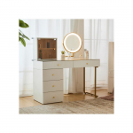 Tualettlaud - MUVOE - LED-valgustusega peegel - Valge - 120x45x115 cm - Lihtne kokku panna valge