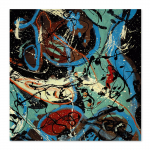 Obraz na pł&oacute;tnie abstrakcja Pollock 50x50 cm