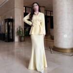 Elegantne Kitsas Kalasabaga Seelik ja Top Komplekt &ndash; S&uuml;gis 2005 Kollektsioon XXL helekollane v&auml;rv