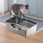 Cat Litter Tray Toilet Open Top Low Entry Portable Easy to Clean Large Capacity Bedpan with S