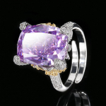 Ehted Vaskp&otilde;hjaga Kullatud K&otilde;rge S&uuml;sinikusisaldusega Teemant J&auml;&auml;lille Ruudukujuline Teemant Temperament Valgusluksus Retro S&otilde;rmus Naiselik 12 * 16