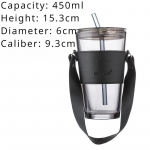 K&otilde;rsiga veeklaas Lihtne vabaaja kohvitass kaanega ja v&auml;rviline bambusest tass Kaasaskantav sirge joogik&otilde;rsiga klaas 450ml valge