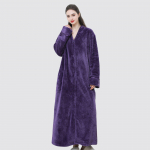 Mugav flanellist kapuutsiga lukuga hommikumantel paaridele &ndash; Paksendatud naiste pikk &ouml;&ouml;s&auml;rk s&uuml;giseks ja talveks XL (80-100 kg)