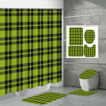 4TK Du&scaron;ikardinakomplektid Du&scaron;ikardina ja Vaipadega WC-kaane Vaip U-kujuline Matt ja Vannimatt Vannitoakomplekt 12 Konksuga One Size