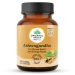 TATA Organic India Ashwagandha juure kapslid 60 taimset kapslit 400mg Tugevdab energiat vastupidavust
