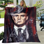 P-Peaky Blinders Tommy Shelby pehme pl&uuml;&uuml;sist tekk, flanellist visketekk elutuppa, magamistuppa, voodile, diivanile, piknikukate, lastele 30x40in