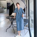 L&uuml;hikeste varrukatega teksakleit naistele suvine uus korea stiilis avar &uuml;herealine s&auml;rkkleit XL